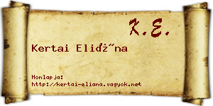 Kertai Eliána névjegykártya